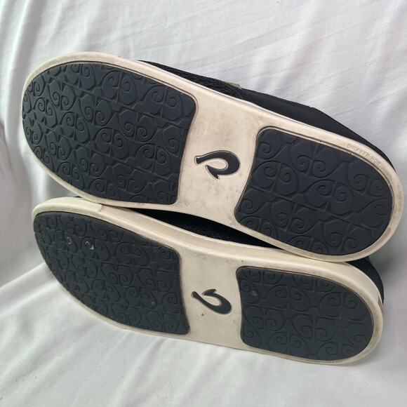 Olukai Pehuea Mesh Black Slip on Sneaker Shoes Womens Size 9.5 Collapsible Heel - Picture 11 of 13